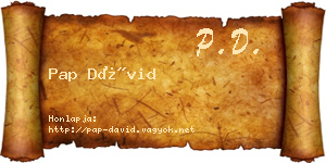 Pap Dávid névjegykártya